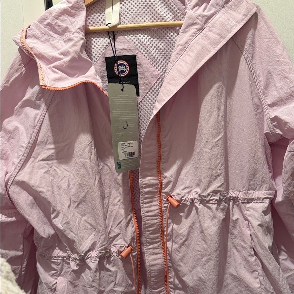Canada Goose Light Pink Hooded Utility Jacket with Peach Trim
